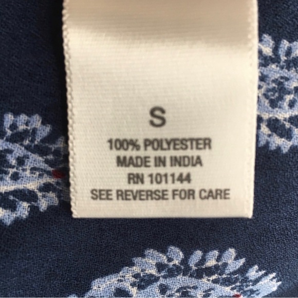 Blue Beaded Embroidered Paisley/Damask Boho V-Neck 3/4 Sleeve Tunic - Sz S - Picture 10 of 14